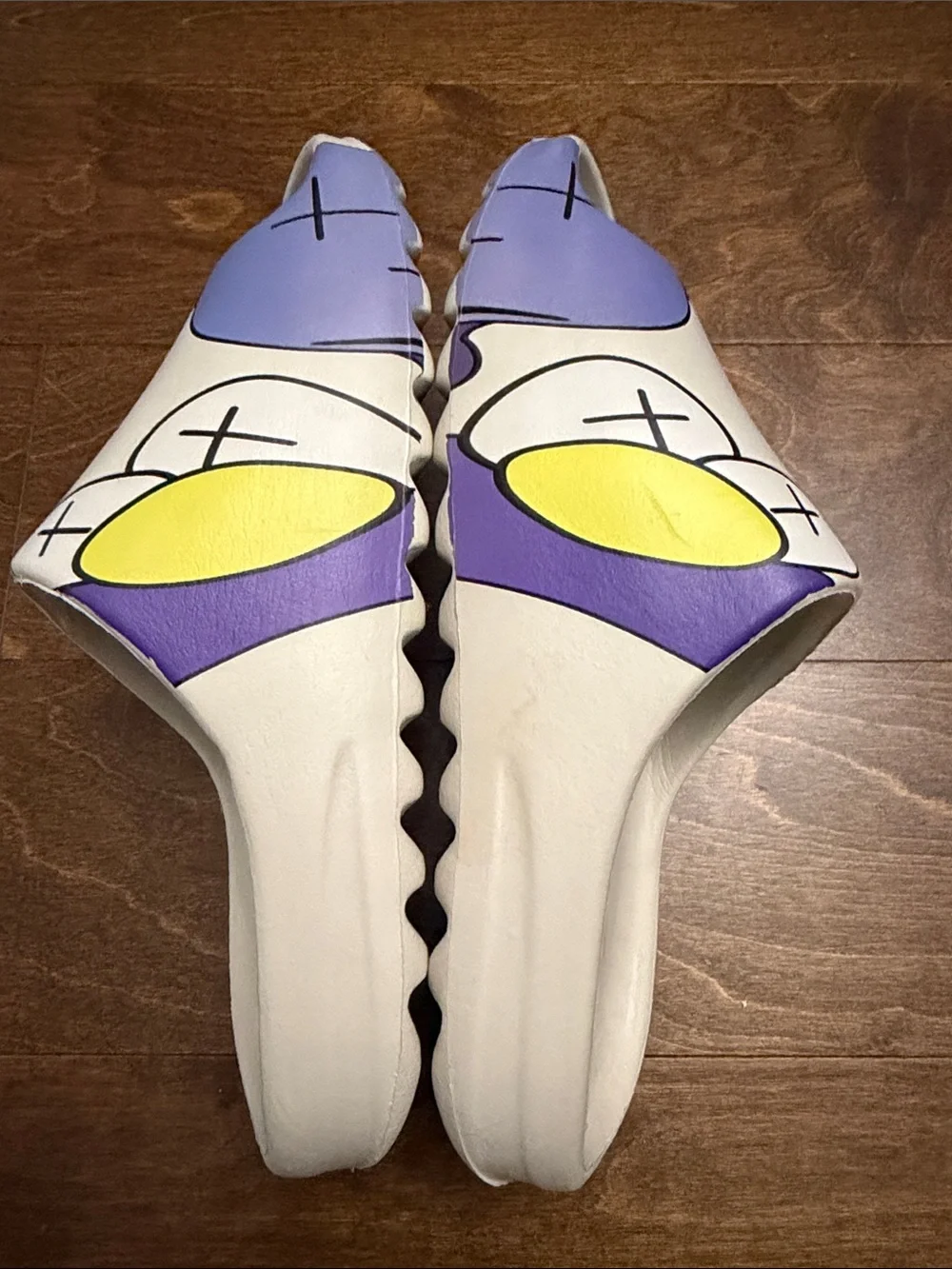 Cream Slide Sandals with KAWS Graphics